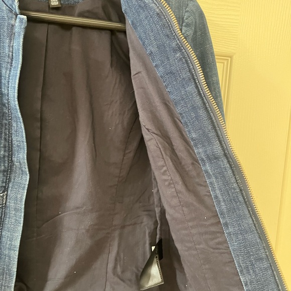White House Black Market Blue Corset Jean Jacket Fitted Tailored Size 4 - Picture 5 of 5